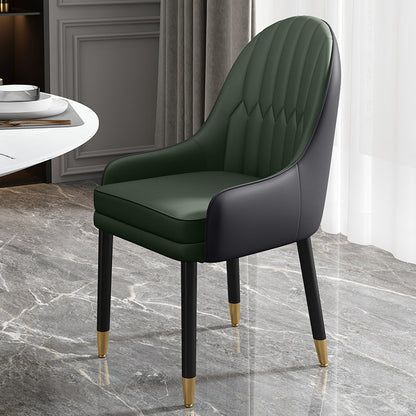 Metal Scandinavian Style Dining Chairs Dining Room Parsons Chair with Arm Green-Black 1 Piece Clearhalo ' kitchen&dining_furn' 'Dining Chairs' 'Dining Tables & Seating' 'dining_chair' 'furn' 'furn_dining_chair' 'Furniture' 'furniture_dining_chair' 'Kitchen & Dining Furniture' 'kitchen' 3704676