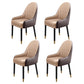Metal Scandinavian Style Dining Chairs Dining Room Parsons Chair with Arm Brown-Khaki 4 Piece Set Clearhalo ' kitchen&dining_furn' 'Dining Chairs' 'Dining Tables & Seating' 'dining_chair' 'furn' 'furn_dining_chair' 'Furniture' 'furniture_dining_chair' 'Kitchen & Dining Furniture' 'kitchen' 3704693