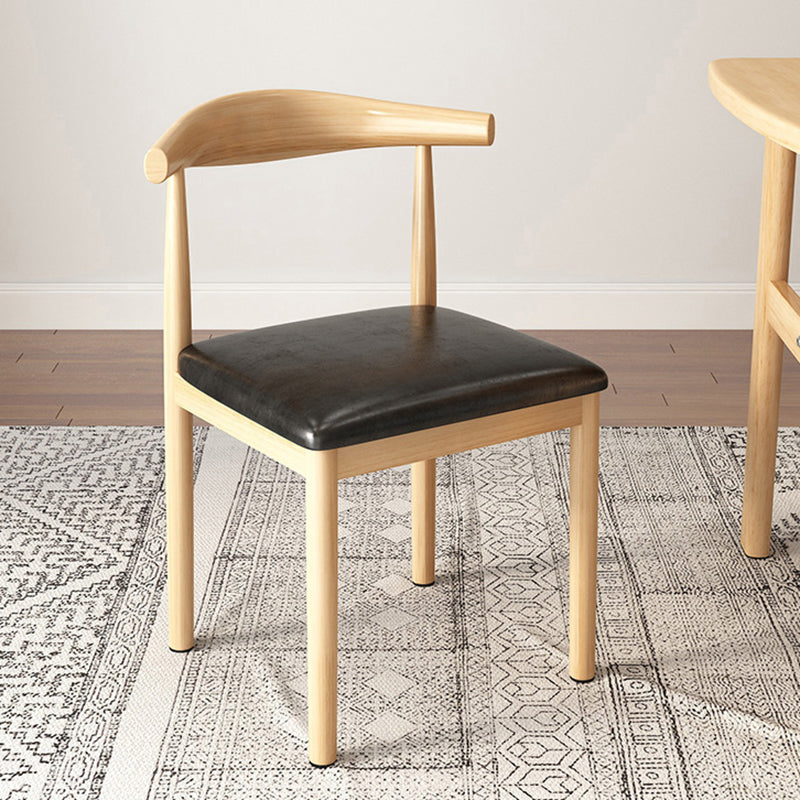 Contemporary Style Metal Chair Kitchen Dining Room Open Back Side Chairs Natural Black 1 Piece Clearhalo ' kitchen&dining_furn' 'Dining Chairs' 'Dining Tables & Seating' 'dining_chair' 'furn' 'furn_dining_chair' 'Furniture' 'furniture_dining_chair' 'Kitchen & Dining Furniture' 'kitchen' 3704704