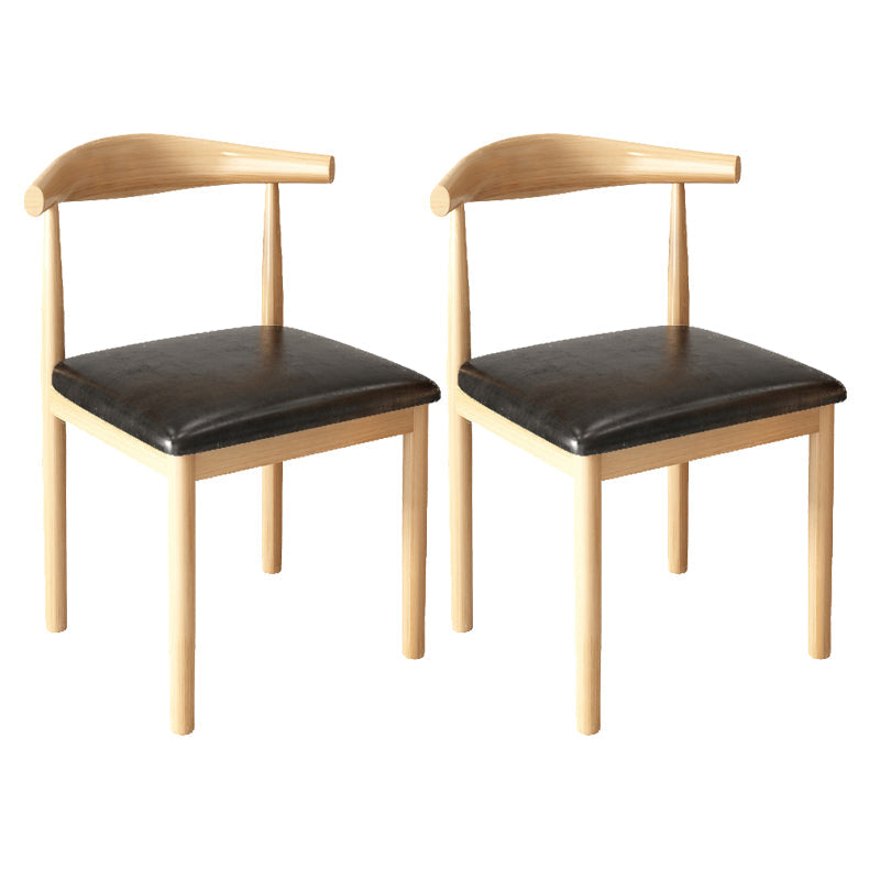 Contemporary Style Metal Chair Kitchen Dining Room Open Back Side Chairs Natural Black 2 Piece Set Clearhalo ' kitchen&dining_furn' 'Dining Chairs' 'Dining Tables & Seating' 'dining_chair' 'furn' 'furn_dining_chair' 'Furniture' 'furniture_dining_chair' 'Kitchen & Dining Furniture' 'kitchen' 3704706