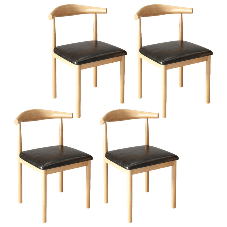 Contemporary Style Metal Chair Kitchen Dining Room Open Back Side Chairs Natural Black 4 Piece Set Clearhalo ' kitchen&dining_furn' 'Dining Chairs' 'Dining Tables & Seating' 'dining_chair' 'furn' 'furn_dining_chair' 'Furniture' 'furniture_dining_chair' 'Kitchen & Dining Furniture' 'kitchen' 3704707