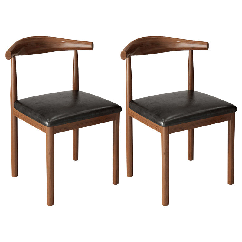 Contemporary Style Metal Chair Kitchen Dining Room Open Back Side Chairs Walnut Black 2 Piece Set Clearhalo ' kitchen&dining_furn' 'Dining Chairs' 'Dining Tables & Seating' 'dining_chair' 'furn' 'furn_dining_chair' 'Furniture' 'furniture_dining_chair' 'Kitchen & Dining Furniture' 'kitchen' 3704712