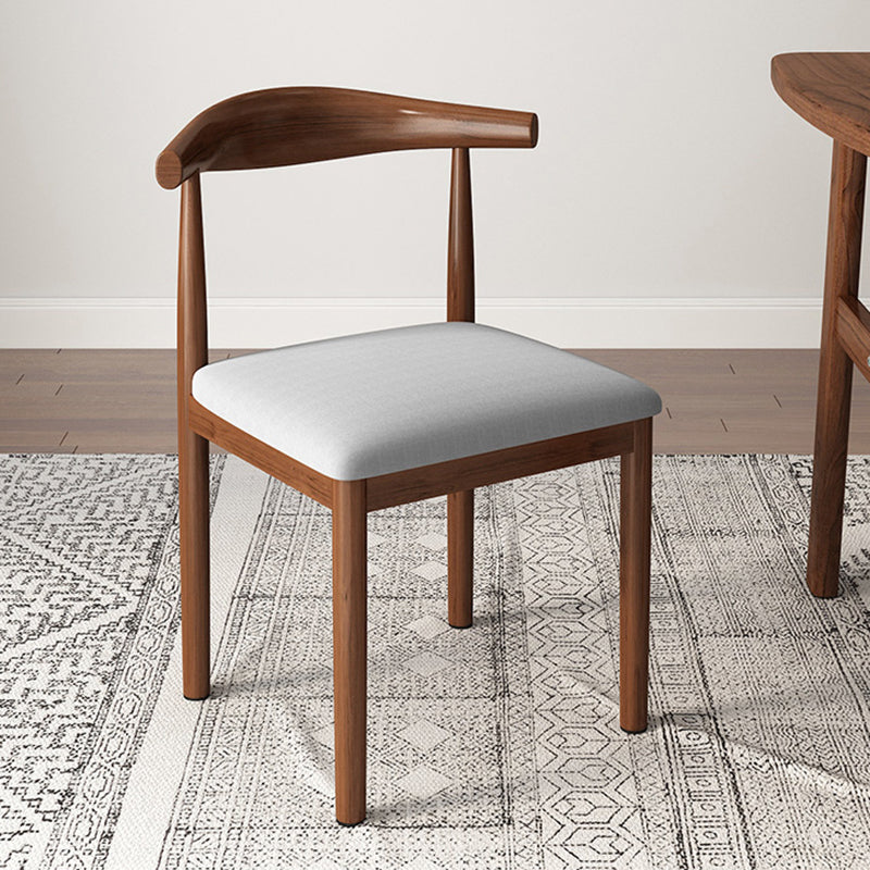 Contemporary Style Metal Chair Kitchen Dining Room Open Back Side Chairs Walnut Gray 1 Piece Clearhalo ' kitchen&dining_furn' 'Dining Chairs' 'Dining Tables & Seating' 'dining_chair' 'furn' 'furn_dining_chair' 'Furniture' 'furniture_dining_chair' 'Kitchen & Dining Furniture' 'kitchen' 3704721