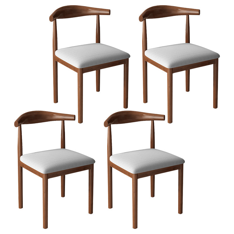 Contemporary Style Metal Chair Kitchen Dining Room Open Back Side Chairs Walnut Gray 4 Piece Set Clearhalo ' kitchen&dining_furn' 'Dining Chairs' 'Dining Tables & Seating' 'dining_chair' 'furn' 'furn_dining_chair' 'Furniture' 'furniture_dining_chair' 'Kitchen & Dining Furniture' 'kitchen' 3704725