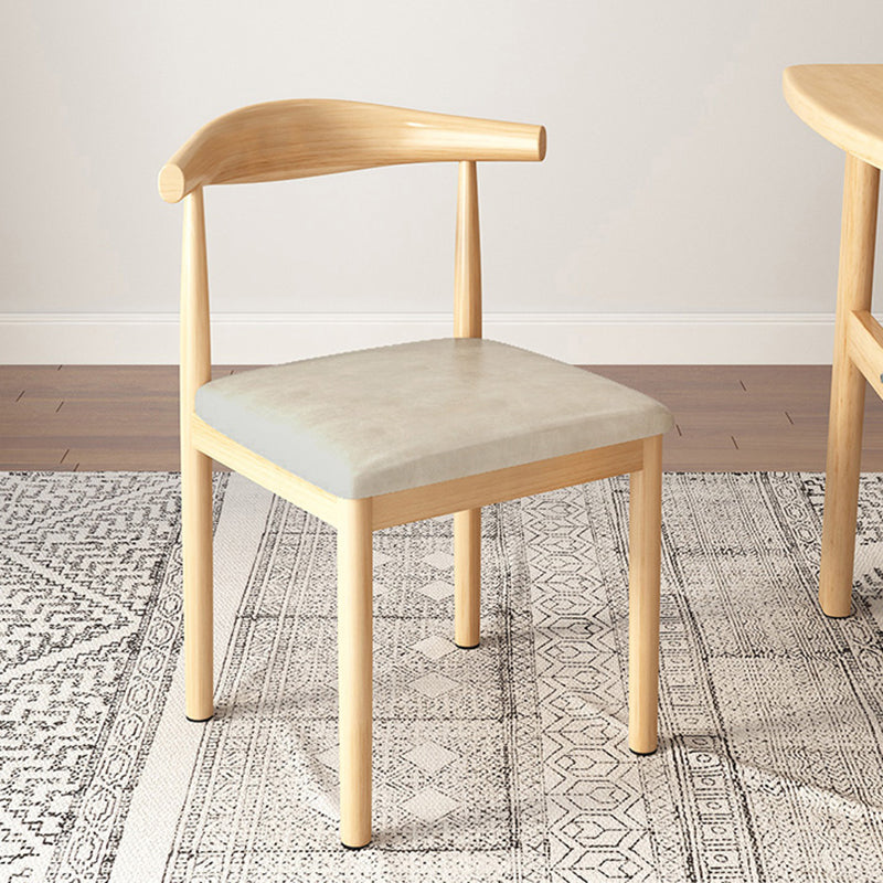 Contemporary Style Metal Chair Kitchen Dining Room Open Back Side Chairs Natural Beige 1 Piece Clearhalo ' kitchen&dining_furn' 'Dining Chairs' 'Dining Tables & Seating' 'dining_chair' 'furn' 'furn_dining_chair' 'Furniture' 'furniture_dining_chair' 'Kitchen & Dining Furniture' 'kitchen' 3704727