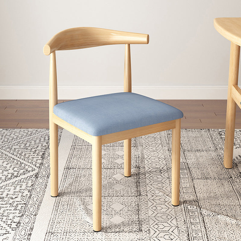 Contemporary Style Metal Chair Kitchen Dining Room Open Back Side Chairs Natural Blue 1 Piece Clearhalo ' kitchen&dining_furn' 'Dining Chairs' 'Dining Tables & Seating' 'dining_chair' 'furn' 'furn_dining_chair' 'Furniture' 'furniture_dining_chair' 'Kitchen & Dining Furniture' 'kitchen' 3704730