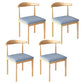 Contemporary Style Metal Chair Kitchen Dining Room Open Back Side Chairs Natural Blue 4 Piece Set Clearhalo ' kitchen&dining_furn' 'Dining Chairs' 'Dining Tables & Seating' 'dining_chair' 'furn' 'furn_dining_chair' 'Furniture' 'furniture_dining_chair' 'Kitchen & Dining Furniture' 'kitchen' 3704732