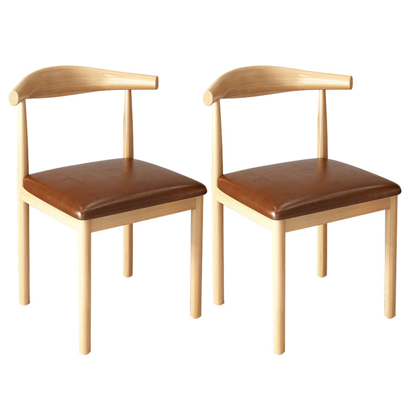 Contemporary Style Metal Chair Kitchen Dining Room Open Back Side Chairs Natural Brown 2 Piece Set Clearhalo ' kitchen&dining_furn' 'Dining Chairs' 'Dining Tables & Seating' 'dining_chair' 'furn' 'furn_dining_chair' 'Furniture' 'furniture_dining_chair' 'Kitchen & Dining Furniture' 'kitchen' 3704737