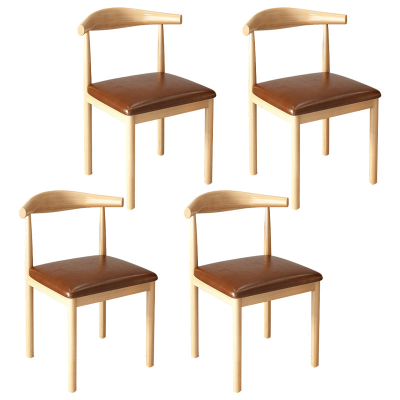 Contemporary Style Metal Chair Kitchen Dining Room Open Back Side Chairs Natural Brown 4 Piece Set Clearhalo ' kitchen&dining_furn' 'Dining Chairs' 'Dining Tables & Seating' 'dining_chair' 'furn' 'furn_dining_chair' 'Furniture' 'furniture_dining_chair' 'Kitchen & Dining Furniture' 'kitchen' 3704738