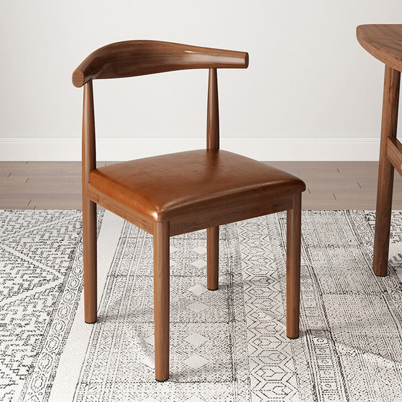 Contemporary Style Metal Chair Kitchen Dining Room Open Back Side Chairs Walnut Brown 1 Piece Clearhalo ' kitchen&dining_furn' 'Dining Chairs' 'Dining Tables & Seating' 'dining_chair' 'furn' 'furn_dining_chair' 'Furniture' 'furniture_dining_chair' 'Kitchen & Dining Furniture' 'kitchen' 3704739