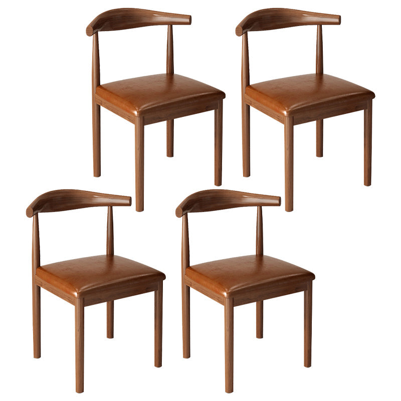 Contemporary Style Metal Chair Kitchen Dining Room Open Back Side Chairs Walnut Brown 4 Piece Set Clearhalo ' kitchen&dining_furn' 'Dining Chairs' 'Dining Tables & Seating' 'dining_chair' 'furn' 'furn_dining_chair' 'Furniture' 'furniture_dining_chair' 'Kitchen & Dining Furniture' 'kitchen' 3704741