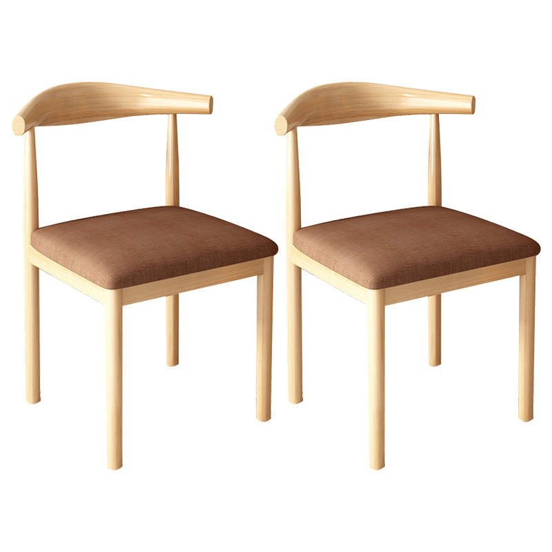 Contemporary Style Metal Chair Kitchen Dining Room Open Back Side Chairs Natural Dark Brown 2 Piece Set Clearhalo ' kitchen&dining_furn' 'Dining Chairs' 'Dining Tables & Seating' 'dining_chair' 'furn' 'furn_dining_chair' 'Furniture' 'furniture_dining_chair' 'Kitchen & Dining Furniture' 'kitchen' 3704743