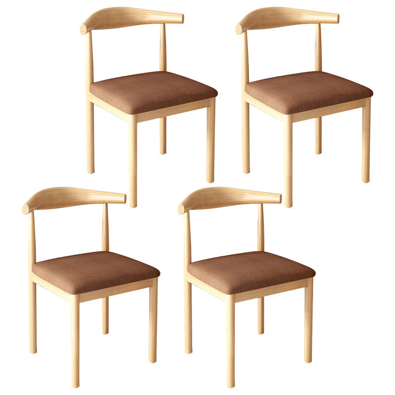 Contemporary Style Metal Chair Kitchen Dining Room Open Back Side Chairs Natural Dark Brown 4 Piece Set Clearhalo ' kitchen&dining_furn' 'Dining Chairs' 'Dining Tables & Seating' 'dining_chair' 'furn' 'furn_dining_chair' 'Furniture' 'furniture_dining_chair' 'Kitchen & Dining Furniture' 'kitchen' 3704744