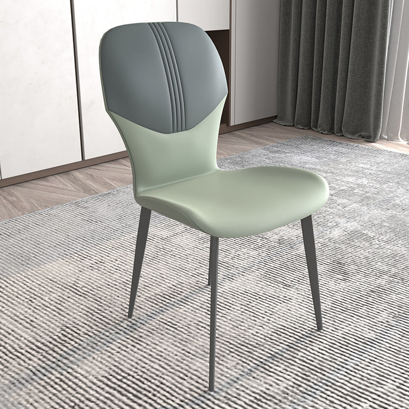 Contemporary Style Metal Dining Chairs Wingback Side Chairs for Kitchen Clearhalo ' kitchen&dining_furn' 'Dining Chairs' 'Dining Tables & Seating' 'dining_chair' 'furn' 'furn_dining_chair' 'Furniture' 'furniture_dining_chair' 'Kitchen & Dining Furniture' 'kitchen' 3704745