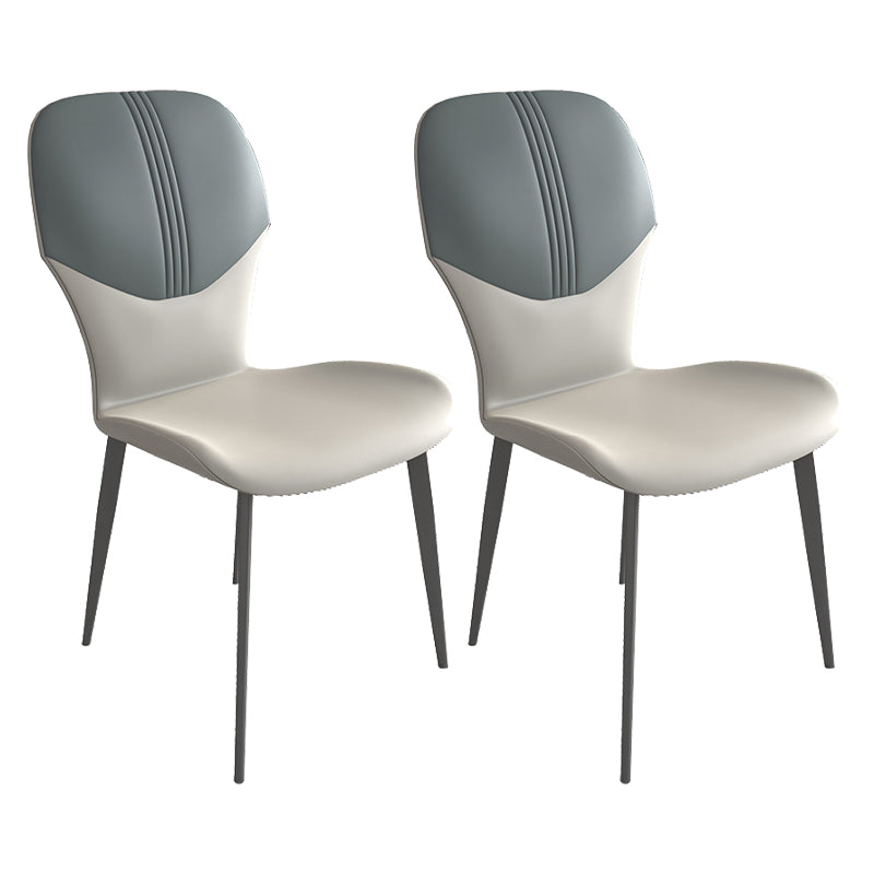 Contemporary Style Metal Dining Chairs Wingback Side Chairs for Kitchen Light Gray 2 Piece Set Clearhalo ' kitchen&dining_furn' 'Dining Chairs' 'Dining Tables & Seating' 'dining_chair' 'furn' 'furn_dining_chair' 'Furniture' 'furniture_dining_chair' 'Kitchen & Dining Furniture' 'kitchen' 3704746