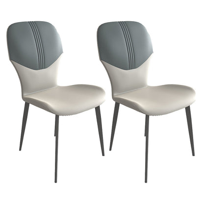 Contemporary Style Metal Dining Chairs Wingback Side Chairs for Kitchen Light Gray 2 Piece Set Clearhalo ' kitchen&dining_furn' 'Dining Chairs' 'Dining Tables & Seating' 'dining_chair' 'furn' 'furn_dining_chair' 'Furniture' 'furniture_dining_chair' 'Kitchen & Dining Furniture' 'kitchen' 3704746