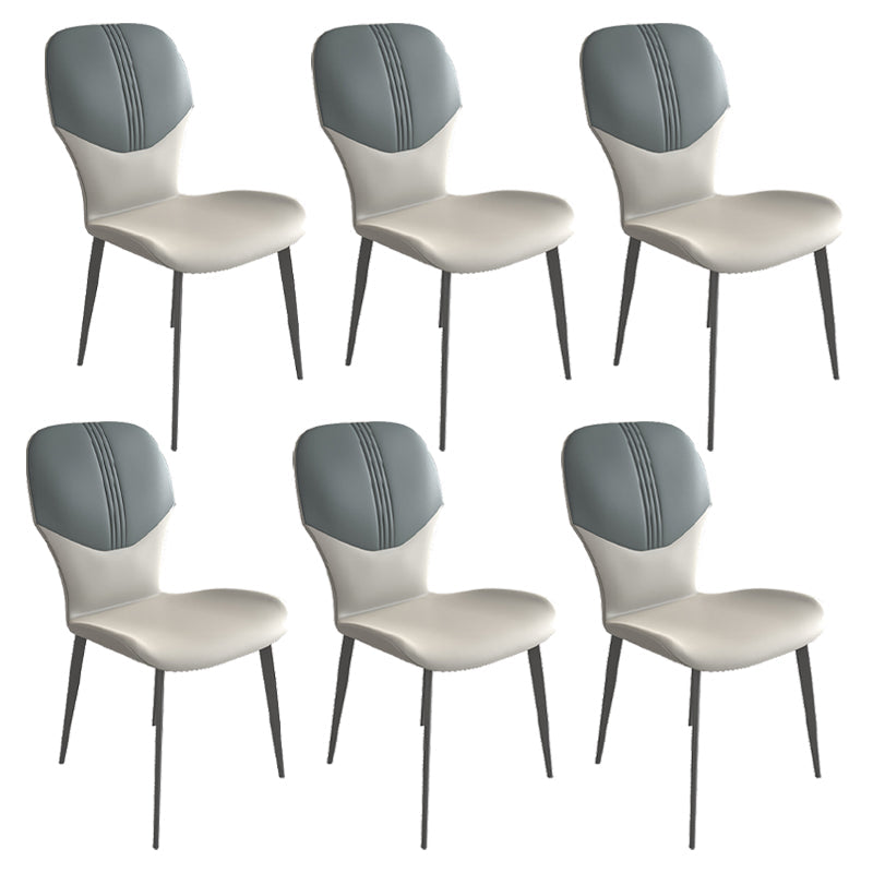 Contemporary Style Metal Dining Chairs Wingback Side Chairs for Kitchen Light Gray 6 Piece Set Clearhalo ' kitchen&dining_furn' 'Dining Chairs' 'Dining Tables & Seating' 'dining_chair' 'furn' 'furn_dining_chair' 'Furniture' 'furniture_dining_chair' 'Kitchen & Dining Furniture' 'kitchen' 3704750