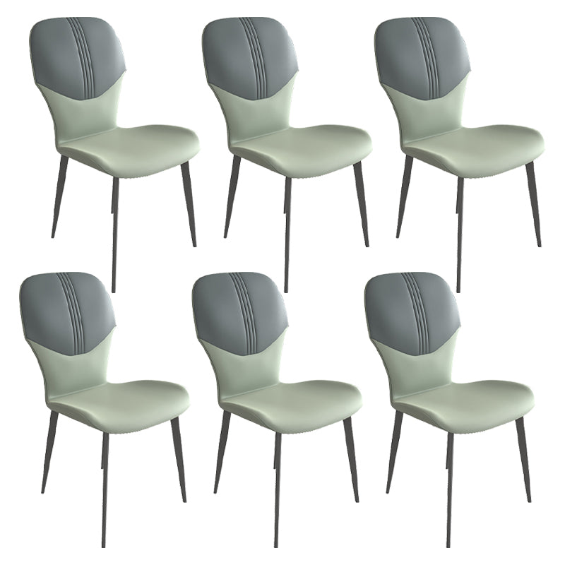 Contemporary Style Metal Dining Chairs Wingback Side Chairs for Kitchen Light Green 6 Piece Set Clearhalo ' kitchen&dining_furn' 'Dining Chairs' 'Dining Tables & Seating' 'dining_chair' 'furn' 'furn_dining_chair' 'Furniture' 'furniture_dining_chair' 'Kitchen & Dining Furniture' 'kitchen' 3704755