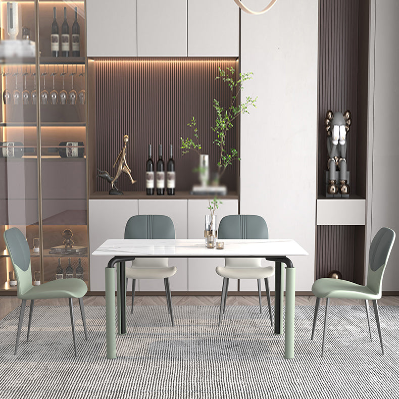 Contemporary Style Metal Dining Chairs Wingback Side Chairs for Kitchen Clearhalo ' kitchen&dining_furn' 'Dining Chairs' 'Dining Tables & Seating' 'dining_chair' 'furn' 'furn_dining_chair' 'Furniture' 'furniture_dining_chair' 'Kitchen & Dining Furniture' 'kitchen' 3704759