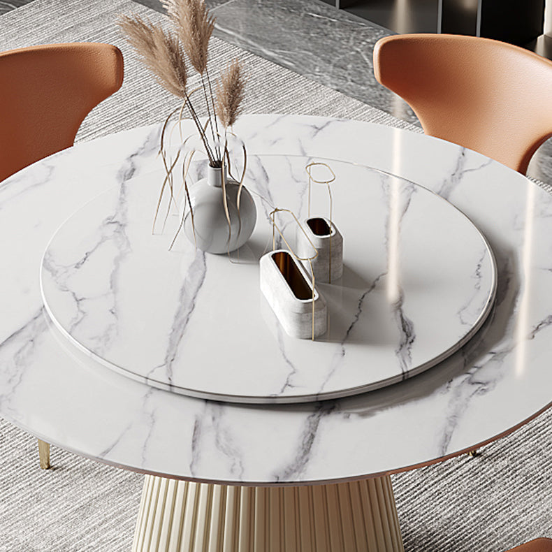 Metal Contemporary Round Dining Table Marble Top Table for Dining Room Clearhalo ' dining_table' 'Dining Tables & Seating' 'Dining Tables' 'furn' 'furn_dining_table' 'Furniture' 'furniture_dining_table' 'Kitchen & Dining Furniture' 'kitchen&dining_furn' 'kitchen' 'kitchen_dining_table' 3704768