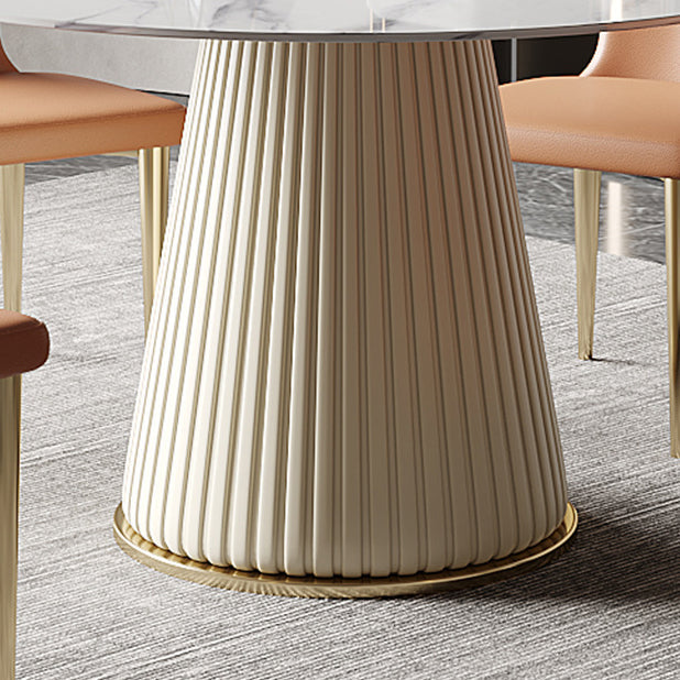 Metal Contemporary Round Dining Table Marble Top Table for Dining Room Clearhalo ' dining_table' 'Dining Tables & Seating' 'Dining Tables' 'furn' 'furn_dining_table' 'Furniture' 'furniture_dining_table' 'Kitchen & Dining Furniture' 'kitchen&dining_furn' 'kitchen' 'kitchen_dining_table' 3704769
