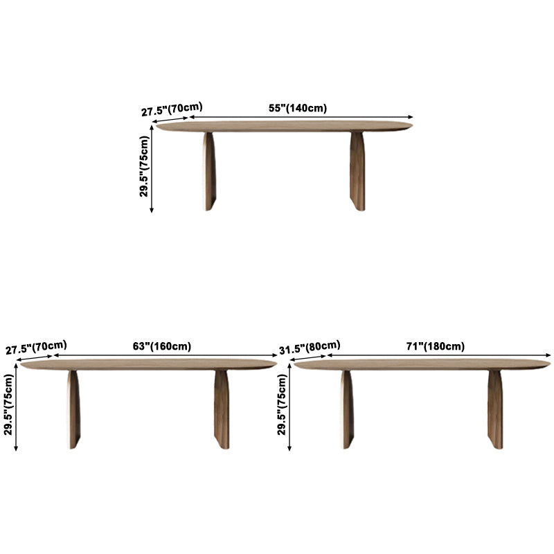 Oval Solid Wood Brown Tone Dining Table Modern Double Pedestal Table for Dining Room Clearhalo ' dining_table' 'Dining Tables & Seating' 'Dining Tables' 'furn' 'furn_dining_table' 'Furniture' 'furniture_dining_table' 'Kitchen & Dining Furniture' 'kitchen&dining_furn' 'kitchen' 'kitchen_dining_table' 3704778