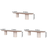 Modern Pine Solid Wood Table Oval Dining Table with Double Pedestal Base Clearhalo ' dining_table' 'Dining Tables & Seating' 'Dining Tables' 'furn' 'furn_dining_table' 'Furniture' 'furniture_dining_table' 'Kitchen & Dining Furniture' 'kitchen&dining_furn' 'kitchen' 'kitchen_dining_table' 3704784