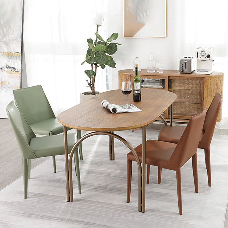 Modern Style Solid Wood Dining Table Brown Oval Table with 4 Legs for Dinning Room Clearhalo ' dining_table' 'Dining Tables & Seating' 'Dining Tables' 'furn' 'furn_dining_table' 'Furniture' 'furniture_dining_table' 'Kitchen & Dining Furniture' 'kitchen&dining_furn' 'kitchen' 'kitchen_dining_table' 3704785