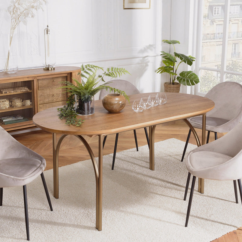Modern Style Solid Wood Dining Table Brown Oval Table with 4 Legs for Dinning Room Clearhalo ' dining_table' 'Dining Tables & Seating' 'Dining Tables' 'furn' 'furn_dining_table' 'Furniture' 'furniture_dining_table' 'Kitchen & Dining Furniture' 'kitchen&dining_furn' 'kitchen' 'kitchen_dining_table' 3704786