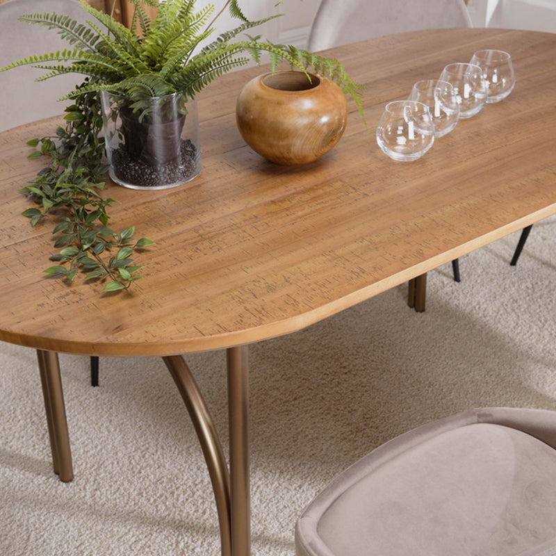 Modern Style Solid Wood Dining Table Brown Oval Table with 4 Legs for Dinning Room Clearhalo ' dining_table' 'Dining Tables & Seating' 'Dining Tables' 'furn' 'furn_dining_table' 'Furniture' 'furniture_dining_table' 'Kitchen & Dining Furniture' 'kitchen&dining_furn' 'kitchen' 'kitchen_dining_table' 3704788
