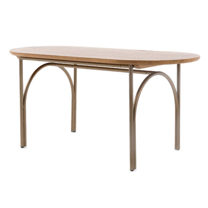Modern Style Solid Wood Dining Table Brown Oval Table with 4 Legs for Dinning Room 63"L x 31.5"W x 29.5"H Without Chairs Clearhalo ' dining_table' 'Dining Tables & Seating' 'Dining Tables' 'furn' 'furn_dining_table' 'Furniture' 'furniture_dining_table' 'Kitchen & Dining Furniture' 'kitchen&dining_furn' 'kitchen' 'kitchen_dining_table' 3704789