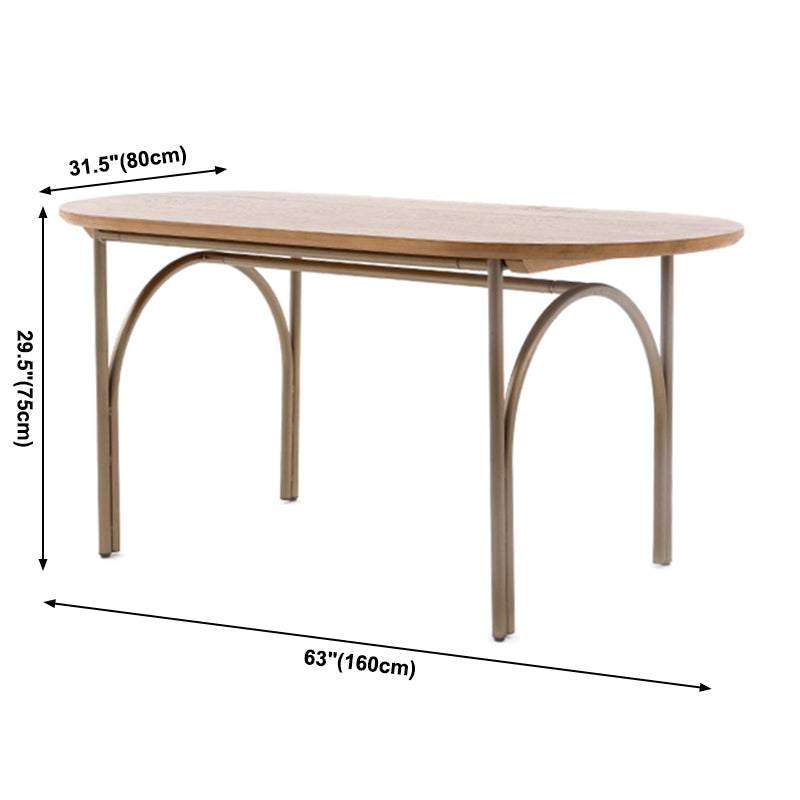 Modern Style Solid Wood Dining Table Brown Oval Table with 4 Legs for Dinning Room Clearhalo ' dining_table' 'Dining Tables & Seating' 'Dining Tables' 'furn' 'furn_dining_table' 'Furniture' 'furniture_dining_table' 'Kitchen & Dining Furniture' 'kitchen&dining_furn' 'kitchen' 'kitchen_dining_table' 3704794