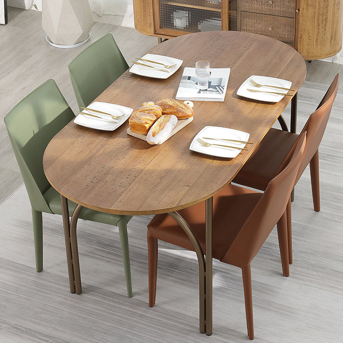 Modern Style Solid Wood Dining Table Brown Oval Table with 4 Legs for Dinning Room Clearhalo ' dining_table' 'Dining Tables & Seating' 'Dining Tables' 'furn' 'furn_dining_table' 'Furniture' 'furniture_dining_table' 'Kitchen & Dining Furniture' 'kitchen&dining_furn' 'kitchen' 'kitchen_dining_table' 3704796