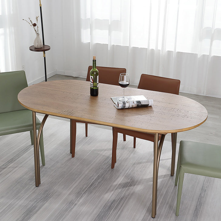 Modern Style Solid Wood Dining Table Brown Oval Table with 4 Legs for Dinning Room Clearhalo ' dining_table' 'Dining Tables & Seating' 'Dining Tables' 'furn' 'furn_dining_table' 'Furniture' 'furniture_dining_table' 'Kitchen & Dining Furniture' 'kitchen&dining_furn' 'kitchen' 'kitchen_dining_table' 3704797