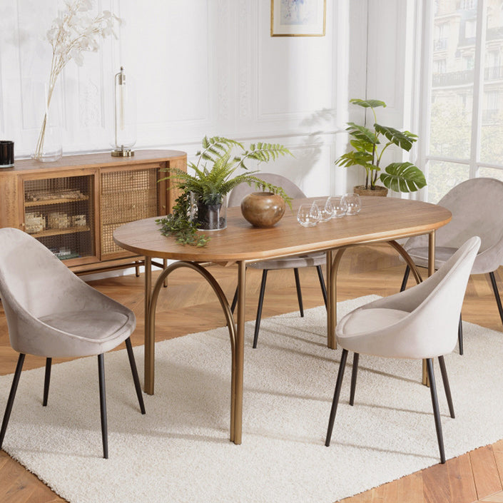 Modern Style Solid Wood Dining Table Brown Oval Table with 4 Legs for Dinning Room Clearhalo ' dining_table' 'Dining Tables & Seating' 'Dining Tables' 'furn' 'furn_dining_table' 'Furniture' 'furniture_dining_table' 'Kitchen & Dining Furniture' 'kitchen&dining_furn' 'kitchen' 'kitchen_dining_table' 3704798