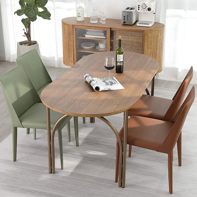 Modern Style Solid Wood Dining Table Brown Oval Table with 4 Legs for Dinning Room Clearhalo ' dining_table' 'Dining Tables & Seating' 'Dining Tables' 'furn' 'furn_dining_table' 'Furniture' 'furniture_dining_table' 'Kitchen & Dining Furniture' 'kitchen&dining_furn' 'kitchen' 'kitchen_dining_table' 3704799