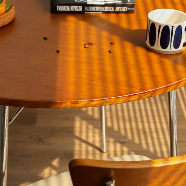 Contemporary Round Dining Table Solid Wood Table with 4 Metal Legs for Home Kitchen Dinner Clearhalo ' dining_table' 'Dining Tables & Seating' 'Dining Tables' 'furn' 'furn_dining_table' 'Furniture' 'furniture_dining_table' 'Kitchen & Dining Furniture' 'kitchen&dining_furn' 'kitchen' 'kitchen_dining_table' 3704806