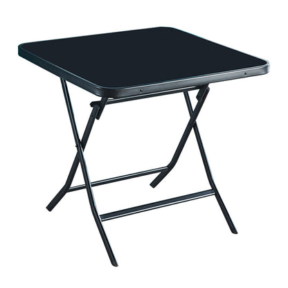 Modern Style Glass Kitchen Dining Table Black Table with Black Frame for Home Square Without Chairs Clearhalo ' dining_table' 'Dining Tables & Seating' 'Dining Tables' 'furn' 'furn_dining_table' 'Furniture' 'furniture_dining_table' 'Kitchen & Dining Furniture' 'kitchen&dining_furn' 'kitchen' 'kitchen_dining_table' 3704816