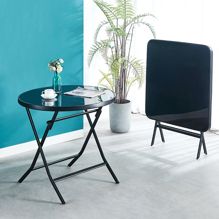 Modern Style Glass Kitchen Dining Table Black Table with Black Frame for Home Clearhalo ' dining_table' 'Dining Tables & Seating' 'Dining Tables' 'furn' 'furn_dining_table' 'Furniture' 'furniture_dining_table' 'Kitchen & Dining Furniture' 'kitchen&dining_furn' 'kitchen' 'kitchen_dining_table' 3704817