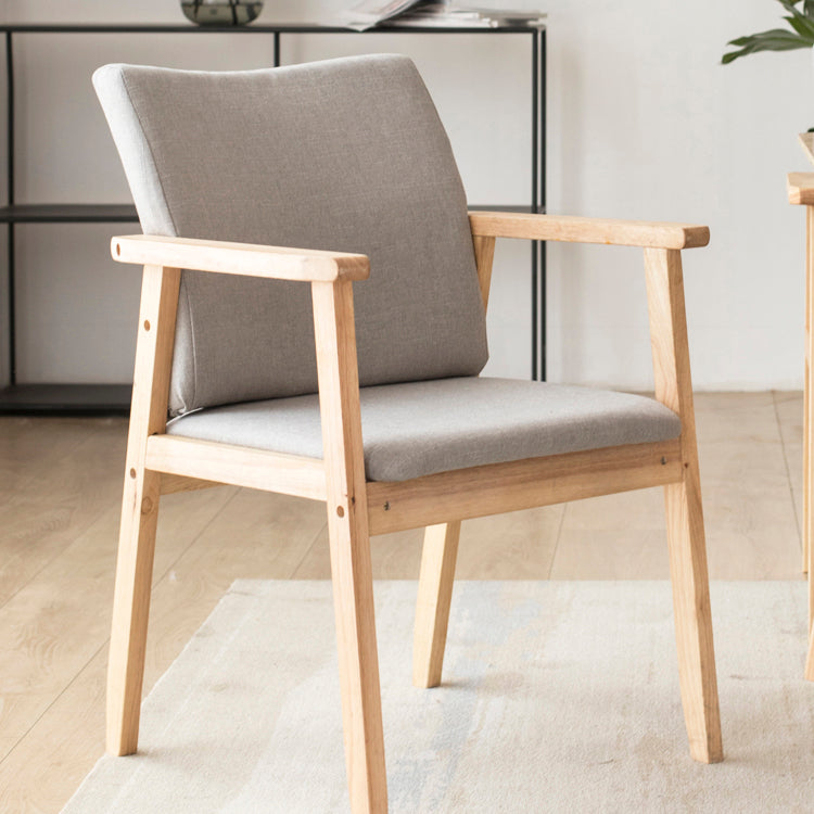 Contemporary Rubberwood Solid Back Arm Chair Matte Finish Wood Dining Chair with Natural Legs Clearhalo ' kitchen&dining_furn' 'Dining Chairs' 'Dining Tables & Seating' 'dining_chair' 'furn' 'furn_dining_chair' 'Furniture' 'furniture_dining_chair' 'Kitchen & Dining Furniture' 'kitchen' 3704827