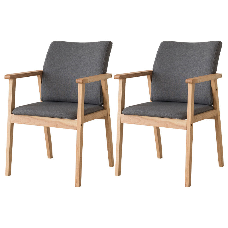 Contemporary Rubberwood Solid Back Arm Chair Matte Finish Wood Dining Chair with Natural Legs Grey 2 Piece Set Clearhalo ' kitchen&dining_furn' 'Dining Chairs' 'Dining Tables & Seating' 'dining_chair' 'furn' 'furn_dining_chair' 'Furniture' 'furniture_dining_chair' 'Kitchen & Dining Furniture' 'kitchen' 3704829