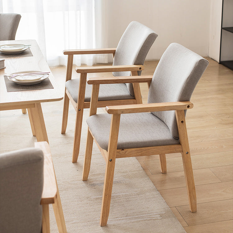 Contemporary Rubberwood Solid Back Arm Chair Matte Finish Wood Dining Chair with Natural Legs Clearhalo ' kitchen&dining_furn' 'Dining Chairs' 'Dining Tables & Seating' 'dining_chair' 'furn' 'furn_dining_chair' 'Furniture' 'furniture_dining_chair' 'Kitchen & Dining Furniture' 'kitchen' 3704831