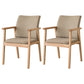 Contemporary Rubberwood Solid Back Arm Chair Matte Finish Wood Dining Chair with Natural Legs Khaki 2 Piece Set Clearhalo ' kitchen&dining_furn' 'Dining Chairs' 'Dining Tables & Seating' 'dining_chair' 'furn' 'furn_dining_chair' 'Furniture' 'furniture_dining_chair' 'Kitchen & Dining Furniture' 'kitchen' 3704836