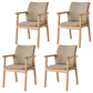 Contemporary Rubberwood Solid Back Arm Chair Matte Finish Wood Dining Chair with Natural Legs Khaki 4 Piece Set Clearhalo ' kitchen&dining_furn' 'Dining Chairs' 'Dining Tables & Seating' 'dining_chair' 'furn' 'furn_dining_chair' 'Furniture' 'furniture_dining_chair' 'Kitchen & Dining Furniture' 'kitchen' 3704838