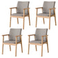 Contemporary Rubberwood Solid Back Arm Chair Matte Finish Wood Dining Chair with Natural Legs Smoke Gray 4 Piece Set Clearhalo ' kitchen&dining_furn' 'Dining Chairs' 'Dining Tables & Seating' 'dining_chair' 'furn' 'furn_dining_chair' 'Furniture' 'furniture_dining_chair' 'Kitchen & Dining Furniture' 'kitchen' 3704843