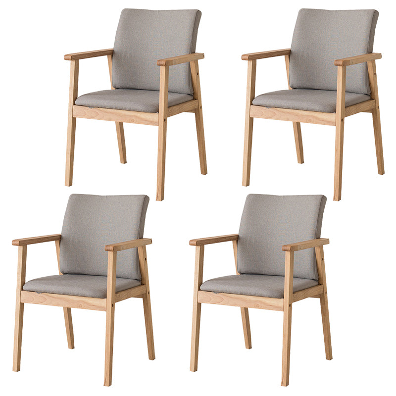 Contemporary Rubberwood Solid Back Arm Chair Matte Finish Wood Dining Chair with Natural Legs Smoke Gray 4 Piece Set Clearhalo ' kitchen&dining_furn' 'Dining Chairs' 'Dining Tables & Seating' 'dining_chair' 'furn' 'furn_dining_chair' 'Furniture' 'furniture_dining_chair' 'Kitchen & Dining Furniture' 'kitchen' 3704843