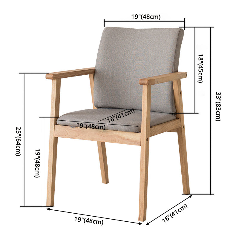 Contemporary Rubberwood Solid Back Arm Chair Matte Finish Wood Dining Chair with Natural Legs Clearhalo ' kitchen&dining_furn' 'Dining Chairs' 'Dining Tables & Seating' 'dining_chair' 'furn' 'furn_dining_chair' 'Furniture' 'furniture_dining_chair' 'Kitchen & Dining Furniture' 'kitchen' 3704845