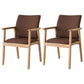 Contemporary Rubberwood Solid Back Arm Chair Matte Finish Wood Dining Chair with Natural Legs Coffee 2 Piece Set Clearhalo ' kitchen&dining_furn' 'Dining Chairs' 'Dining Tables & Seating' 'dining_chair' 'furn' 'furn_dining_chair' 'Furniture' 'furniture_dining_chair' 'Kitchen & Dining Furniture' 'kitchen' 3704847