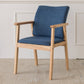 Contemporary Rubberwood Solid Back Arm Chair Matte Finish Wood Dining Chair with Natural Legs Dark Blue 1 Piece Clearhalo ' kitchen&dining_furn' 'Dining Chairs' 'Dining Tables & Seating' 'dining_chair' 'furn' 'furn_dining_chair' 'Furniture' 'furniture_dining_chair' 'Kitchen & Dining Furniture' 'kitchen' 3704849
