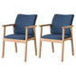 Contemporary Rubberwood Solid Back Arm Chair Matte Finish Wood Dining Chair with Natural Legs Dark Blue 2 Piece Set Clearhalo ' kitchen&dining_furn' 'Dining Chairs' 'Dining Tables & Seating' 'dining_chair' 'furn' 'furn_dining_chair' 'Furniture' 'furniture_dining_chair' 'Kitchen & Dining Furniture' 'kitchen' 3704850